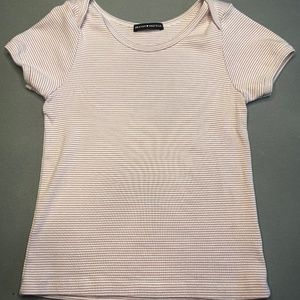 Brandy Melville Striped Purple Top With Shoulder Detail, One Size